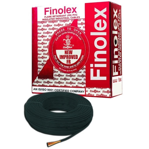 Finolex 14/.3 MM 1 SQMM 1 CORE BLACK (180)COPPER FLEXIBLE INS. FR CABLE